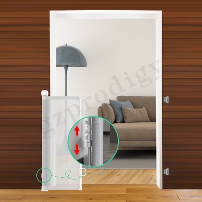 ABS Mesh Retractable Safety Gate Outdoor White Grey Black