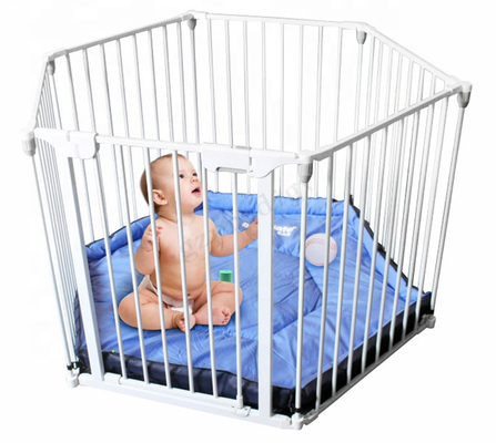 Multiscene White Foldable Baby Playpen Extendable With Automatic Lock