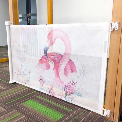 Prodigy Printable Mesh Retractable Baby Gate 71 Inch Alu Alloy Material