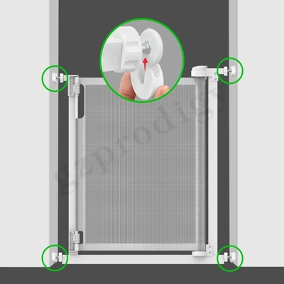 Sturdy Lightweight Retractable Baby Gate Pet Fence Durable White Color