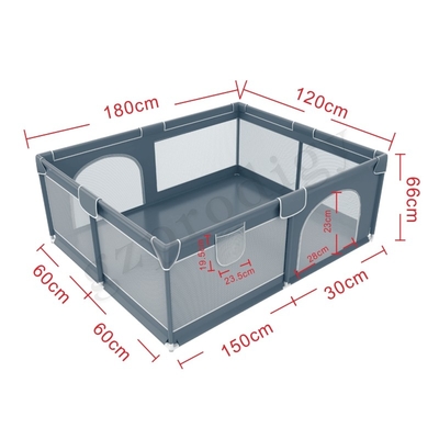 Prodigy 2.2m Square Large Baby Playpen Breathable Indoor Baby Play Yard Portable Baby Playard