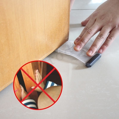 Nonslip TPR Under Door Wedge , Multipurpose Plastic Door Stopper