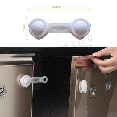 Multi-purpose Adhesive Plastic Baby Safety Lock White Cabinet Drawer Latch
