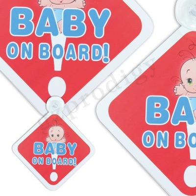 127x127mm Square Multiscene Odorless Removable Baby On Board Sticker For Baby Safety