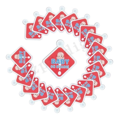 127x127mm Square Multiscene Odorless Removable Baby On Board Sticker For Baby Safety