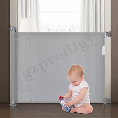 55&quot;-118&quot; Multiscene Extendable Mesh Retractable Baby Gate For Stairs