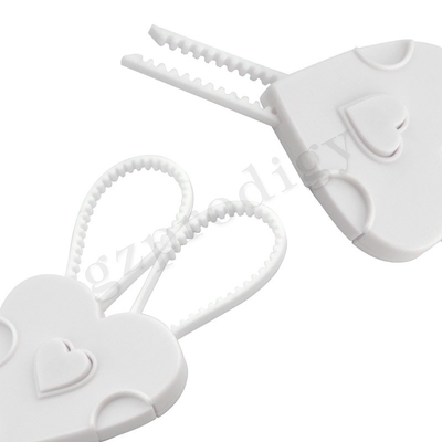 Non Adhesive Door Handle Safety Lock Bendable Childproof White Color