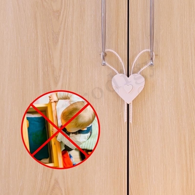 Non Adhesive Door Handle Safety Lock Bendable Childproof White Color