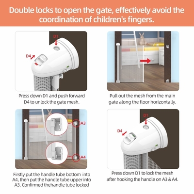 Portable Folding Retractable Gates Safety Stair Protection For Babies And Pets