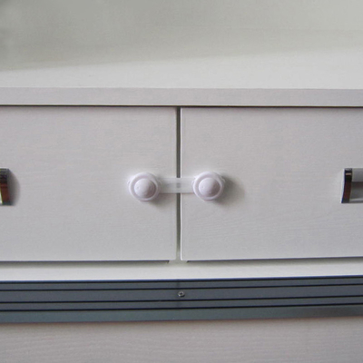 Multi-purpose Adhesive Plastic Baby Safety Lock White Cabinet Drawer Latch