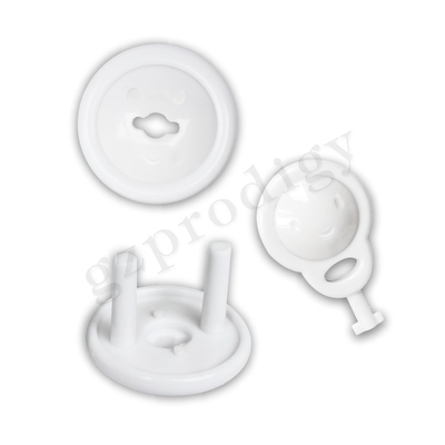 White Baby Safety Plug Protector 2 Pins Socket Covers With Key