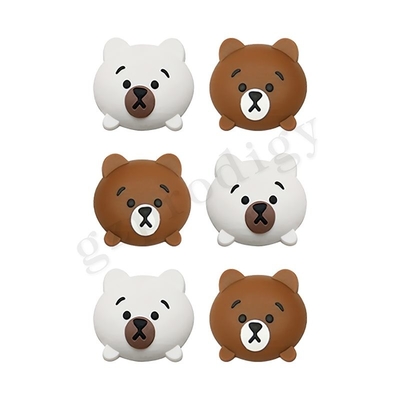 Lovely Cartoon Bear Plastic Door Wedge Soft Adhesive Wall Mounted Door Stop