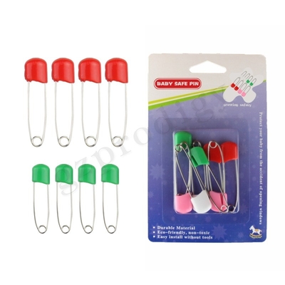 Baby Carbon Steel Decorative Safety Pins Green And Yellow color