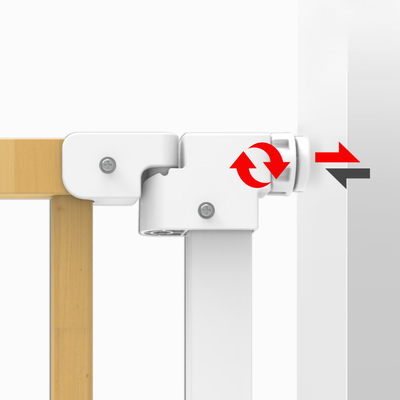 Extendable No Drilling White Baby Metal Gate Multiscene Extra Wide Auto Close