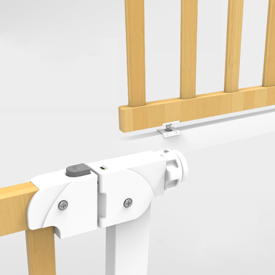 Extendable No Drilling White Baby Metal Gate Multiscene Extra Wide Auto Close