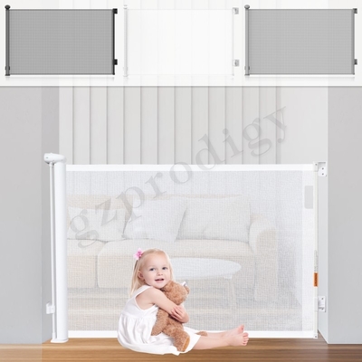 Extra Wide 140 Inch Retractable Gate Mesh Barrier Expandable Gate For Stairs