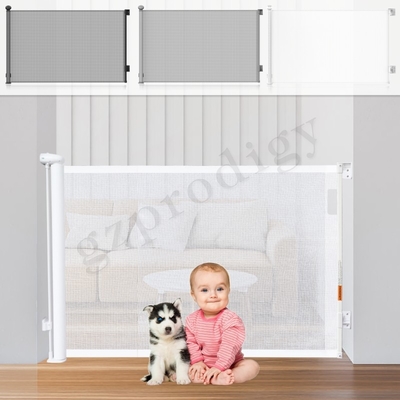 Indoor Outdoor Pet Gate Retractable Mesh Gate For Stairs