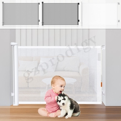 Easy Operation Retractable Stair Gate Extra Wide Double Lock System