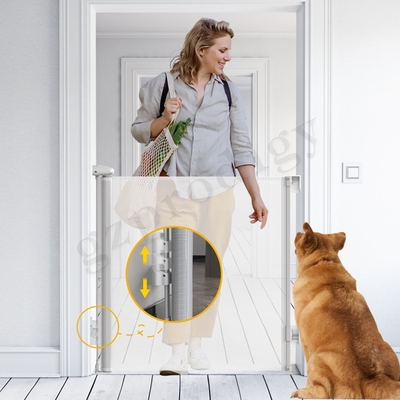 Easy Operation Retractable Stair Gate Extra Wide Double Lock System