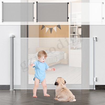 CPC ASTM Standard White Retractable Safety Gate 300cm Width Multiscene Retractable Child Metal Gate