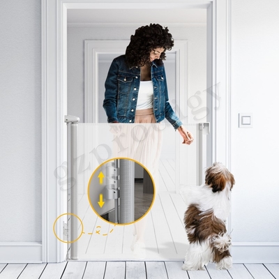 ABS Retractable Mesh Gate Extra Wide 71  Inch Easy Detachable Multi Direction Stretch Retractable Gate For Dogs Outside