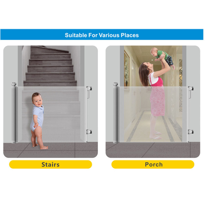 55-197 Inch Retractable Extra Wide Gate Extending Baby Safety Stair Fence