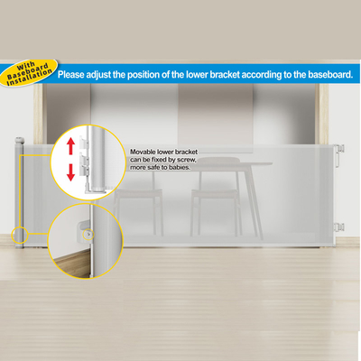 55-197 Inch Retractable Extra Wide Gate Extending Baby Safety Stair Fence