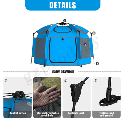 Portable Pop Up Playhouse Outdoor UV Protection Blue Color