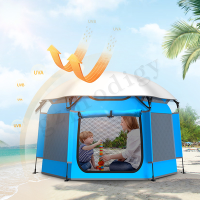 Portable Pop Up Playhouse Outdoor UV Protection Blue Color