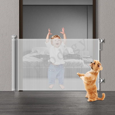 Easy Step No Traps Children Stair Fence Gate Flexible Babies Kids Retract Mesh Gate